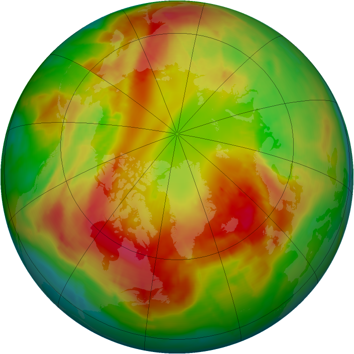 Arctic ozone map for 03 March 2015